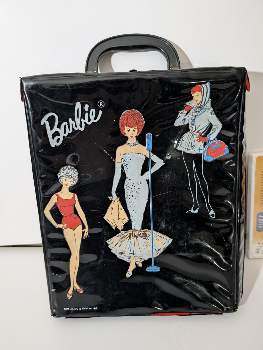 Vintage barbiebie Black Mini Carry Bag with Red and Blue Accents